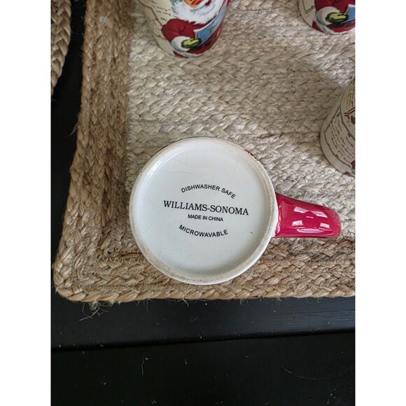 Williams Sonoma Set Of 4 LETTERS TO SANTA Teddy Bear X-Mas Coffee Mugs 4" 2007 - Picture 5 of 8